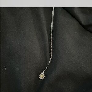 Elegant Silver Sun Pendant Necklace